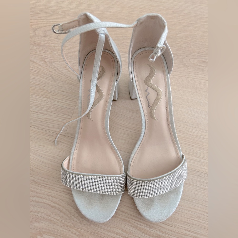 Silver sparkly heels